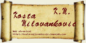 Kosta Milovanković vizit kartica